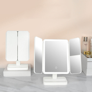 Factory Wholesale Folding 360 Degree <strong>Rectangle</strong> <strong>White</strong> Desktop <strong>Mirror</strong> Trifold Table <strong>Mirror</strong> Led Light up <strong>Mirror</strong> - Product Image 2