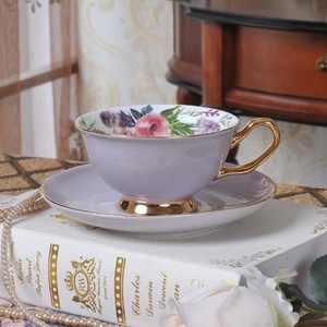 Set di <span class=keywords><strong>Tazze</strong></span> da Tè in Ceramica <span class=keywords><strong>Vintage</strong></span> con Cucchiaino e Piattino, Tazza da Caffè in Fine Porcellana Bone China Rosa - Product Image 3