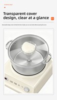 Mélangeur à pâte électrique multifonctionnel 5L en acier inoxydable 6 vitesses avec fonction de fermentation pour boulangerie artisanale, pain, pizza, raviolis