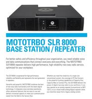 Radio Base Profesional Motorola SLR8000 100W con Fuente de Alimentación Integrada, Repetidor Digital/Analógico DMR