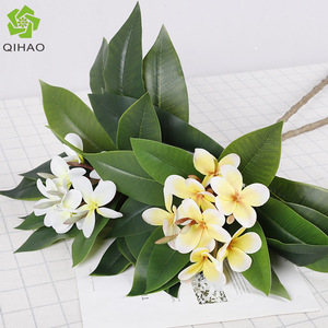 Plante artificielle QIHAO Frangipanier, fleurs jaunes et blanches, en plastique et soie, haute simulation, décoration intérieure, ornement pour la maison - Product Image 5