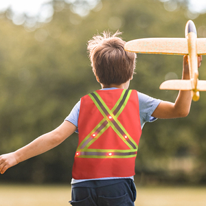 Quần Áo Dải Phản Quang Cho Trẻ Em Có Đèn Led Logo Theo Yêu Cầu Của Nhà Máy Đồng Phục An Toàn <span class=keywords><strong>Hi</strong></span> <span class=keywords><strong>Vis</strong></span> Áo Ghi Lê Cho Trẻ Em Đi Xe Đạp Giao Thông Chạy Bộ - Product Image 6