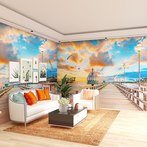 <span class=keywords><strong>Papier</strong></span> <span class=keywords><strong>peint</strong></span> 3D Espace <span class=keywords><strong>Mer</strong></span> Paysage Restaurant Salon B & B <span class=keywords><strong>Chambre</strong></span> à coucher Thé au lait Boutique Fond d'écran - Product Image 4