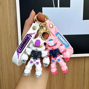 Porte-clés en silicone Mecha Warrior de dessin animé, pendentif écologique pour couple Gardien, vente en gros, porte-clés de voiture poupée Mecha, porte-clés - Product Image 4