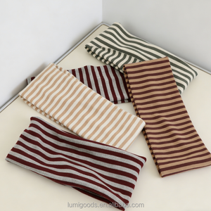 Bandeaux larges rayés pour femmes, antidérapants, élastiques, en coton, bandanas tendance pour l'entraînement et le yoga - Product Image 2