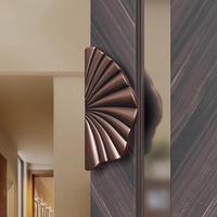 Manija de Puerta Semicircular de Aleación de Aluminio Estilo Europeo para Puertas Dobles de Vidrio Sólido