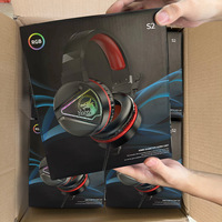 Casque de jeu filaire USB avec suppression du bruit, RGB, stéréo, pour PS4, Xbox One, PC, avec micro, logo personnalisé LED