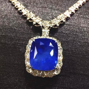 SGARIT rara collezione 18k <span class=keywords><strong>oro</strong></span> bianco preziosi gioielli in pietra preziosa 41.33ct naturale BURMA fiordaliso blu collana con ciondolo in zaffiro - Product Image 3