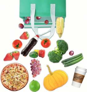 Autocollants personnalisés pour la livraison de repas de restaurant, sac isotherme vert non tissé pour emporter - Product Image 4