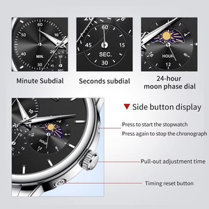 Reloj de Pulsera OLEVS 2936 de Lujo para Hombre, Cronógrafo de Cuarzo Resistente al Agua, con Fase Lunar Luminosa, para Negocios, Regalo para Hombre - Product Image 2