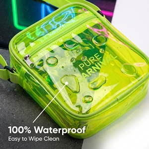 Bolso Bandolera Transparente de PVC Color Caramelo, Bolso Pequeño para Hombro, Impermeable, con Cierre, para Teléfono, para Mujeres y Hombres, Ideal para Carnaval - Product Image 4