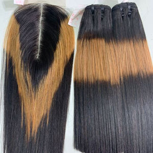 Cheveux humains droits en gros cheveux humains vierges perruques perruques pour les femmes noires couleur ombre humaine - Product Image 2