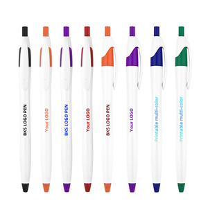 Wholesale Plastic Promotional Ballpoint <strong>Pens</strong> Custom Logo UV Printing <strong>Multiple</strong> <strong>Colors</strong> 1.0mm Black Ink for Business Office Use - Product Image 1
