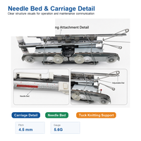 5.6G SK280 Flachbett-Strickmaschine mit SRP60N Rippmaschine 4,5 mm Stichweite für Pulloverpaneele, Kragen und Musterzimmer
