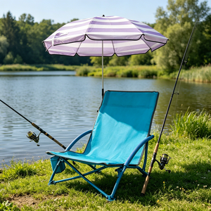Chaise longue pliable dédiée aux jeux sportifs avec <span class=keywords><strong>parasol</strong></span> rayé, chaise de plage extérieure en matériaux personnalisés, approvisionnement en gros, MOQ200 - Product Image 3