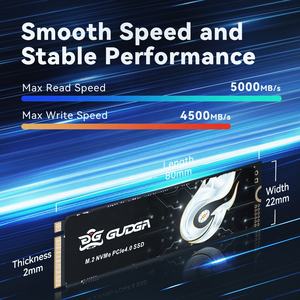 GUDGA Nvme Pcie محركات أقراص داخلية ذات حالة صلبة Gen4 ، sm.2 Nvme sd M2 ، PCIe ، لأجهزة الكمبيوتر المحمولة المكتبية للاعبين - Product Image 2