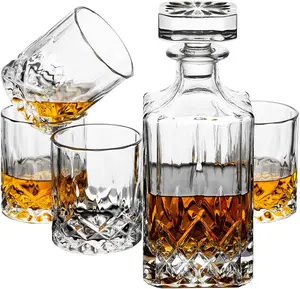 Luxe Heldere Kristallen Gitaar Gevormde 100Ml 500Ml 700Ml 750Ml 1l Liquor Wodka Whisky Glazen Flessen Met Schroefdop