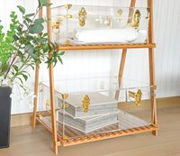 Coffre de rangement en acrylique Coffre décoratif Grande boîte de rangement transparente Coffre d'accent en acrylique pour la maison avec quincaillerie en métal