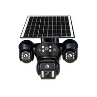 Caméra solaire WiFi à triple objectif, caméra extérieure sans fil, système de surveillance de sécurité domestique CCTV WiFi, caméra IP V380 Pro