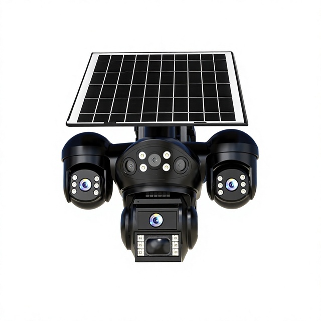 Triple Lens WiFi Solar Camera Wireless Outdoor Camera Solar CCTV Wifi Network Home Security Monitor System V380 Pro IP Camera