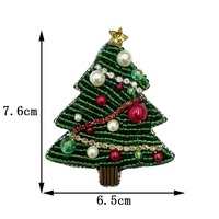 Mode série de noël lourd fait à la main perlé 3D patchs d'arbre de noël brodé décorations en feutre à coudre pour vêtements chapeaux