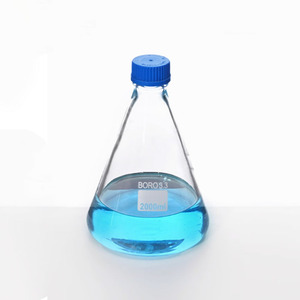 <strong>Erlenmeyer</strong> <strong>Flask</strong> With Blue Screw Cap Graduated Lab Borosilicate Glass Conical <strong>Flask</strong> - Product Image 6