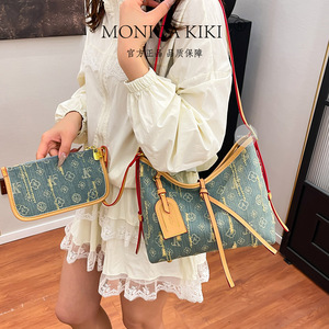 Nouveau 2026 – Sac à main de luxe de marque célèbre Monica Qiqi, style rétro en jean vieilli, motif floral européen, fermeture éclair simple, luxe léger - Product Image 4