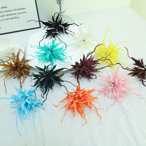 Fleur artificielle de cactus barbe de dragon, branche unique en polyester, pour décoration intérieure, mariage, extérieur, têtes de fleurs séchées, vente en gros - Product Image 5