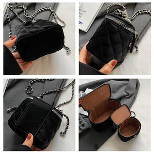 Sac à main carré pour femme, sac bandoulière tendance, texture PU, sac bandoulière à carreaux en diamant - Product Image 4