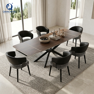<span class=keywords><strong>Table</strong></span> à manger extensible <span class=keywords><strong>avec</strong></span> plateau en céramique frittée de 12 mm d'épaisseur, pieds en métal, <span class=keywords><strong>table</strong></span> multifonctionnelle pour la maison et le bureau - Product Image 3