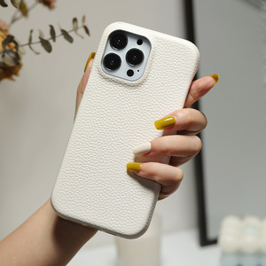 สำหรับไอโฟนเคสโทรศัพท์มือถือหนังเทียมสีบริสุทธิ์กันกระแทกสีชมพูสีม่วง - Product Image 3
