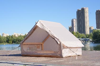 Tente gonflable familiale de glamping à une seule porte sans fenêtre de 6 mètres carrés, quatre saisons, installation facile, Oxford résistant aux UV, imperméable