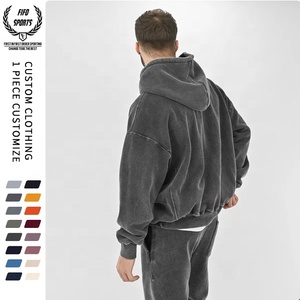 Sweat à capuche surdimensionné en molleton 100 % coton, style vintage, écologique, délavé, à épaules tombantes, motif imprimé - Product Image 2