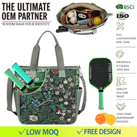 Sac fourre-tout personnalisé OEM rétro imprimé grande capacité pour raquettes de pickleball avec bandoulière, sac de sport extérieur pour tennis et badminton