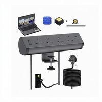 Schreibtisch-Klemmleiste mit UK-Stecker, 4 AC-Steckdosen, USB-C und USB-A Anschlüsse, 3m Verlängerungskabel für Zuhause und Büro