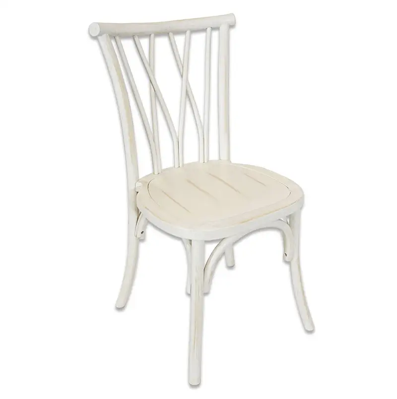 Dishi Furniture New Design Cross Back Solid Wooden Chair Willow Chair For Weddings And Outdoor Events