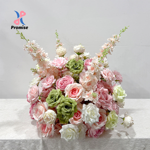 Centro de Mesa Floral Ecológico de Seda en Tonos Rosa Primavera, Verde Salvia y Loto para Bodas, Día de la Madre y Pascua - Product Image 1