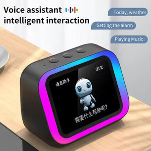 New Smart Speaker Ai Voice Assistant Custom Wallpaper <b>Led</b> Display Desktop Alarm <b>Clock</b> Bt Call Function Speaker - Product Image 3