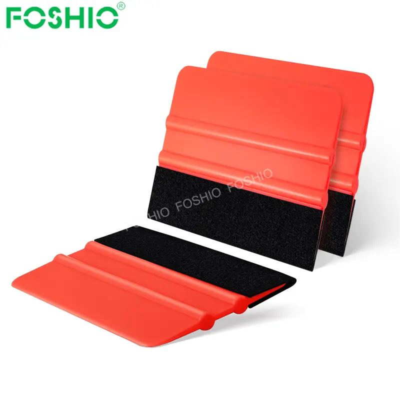 Foshio Wholesale Window Tint Tool feltro rosso plastica Car Wrap Squeegee
