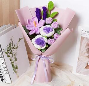 Regalo exclusivo de varias vacaciones <span class=keywords><strong>Ramo</strong></span> de <span class=keywords><strong>rosas</strong></span> <span class=keywords><strong>y</strong></span> <span class=keywords><strong>tulipanes</strong></span> de punto hecho a mano Artesanía creativa única Día de San Valentín conmovedor - Product Image 5
