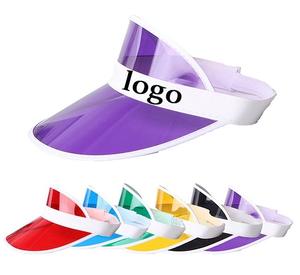 Gorra de sol de PVC transparente con visera superior vacía, color caramelo de verano, con logo personalizado, para bicicleta, venta al por mayor, gorra de playa - Product Image 3