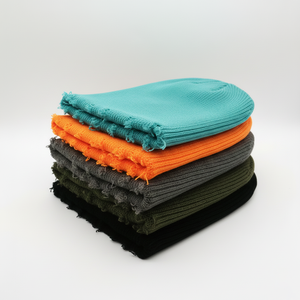 カスタムメイドのビーニー、ジャカード織り、卸売ニット、ダメージ加工、無地ビーニー、ロゴ入り、高級アクリル製大人用ビーニー帽 - Product Image 2