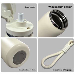 Termo Deportivo Portátil de Acero Inoxidable 316, Taza de Agua Aislada con Apertura Rápida de un Toque, Gran Capacidad para Hombres, con Pajita para Exteriores - Product Image 3