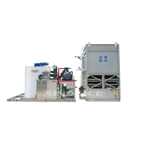 Machine à glace en paillettes industrielle 10T à refroidissement par évaporation, équipement de fabrication automatique de glace pour le refroidissement du poisson et des fruits de mer