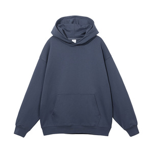 Pull-over à capuche 100% coton, sweat-shirt polaire lourd de qualité supérieure, coupe régulière, sweats à capuche personnalisés pour hommes, automne, teint uni - Product Image 1