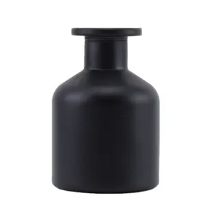 Matte Black Luxury Diffuser Glass 150ml Empty Round Aroma Glass Reed Diffuser Bottle Essential Oil Diffuser Bottles