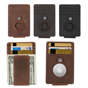 Genuine Leather Card Holder 4 Inch <b>RFID</b> <b>Blocking</b> Multi Functional <b>Wallet</b> For Credit Cards And Driver License Storage - Product Image 1