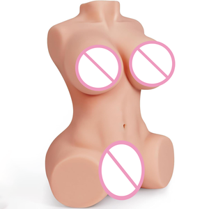 Poupée sexuelle réaliste demi-corps, masturbateur masculin, jouet pour adultes avec gros seins souples, poupée réaliste de 15 lb avec 2 canaux texturés - Product Image 5