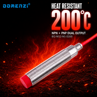 Capteur de proximité inductif Domenzi M12 résistant à la chaleur, haute température, encastré 2 mm NPN NO 200°C pour lignes d'automatisation
