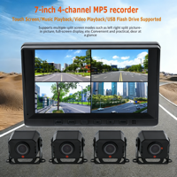 DVR para Camión con Monitoreo de Cuatro Vías, Visión Nocturna HD 1080p, 24V 12V, Imagen de Reversa, Equipo Todo en Uno para Cosechadora Universal